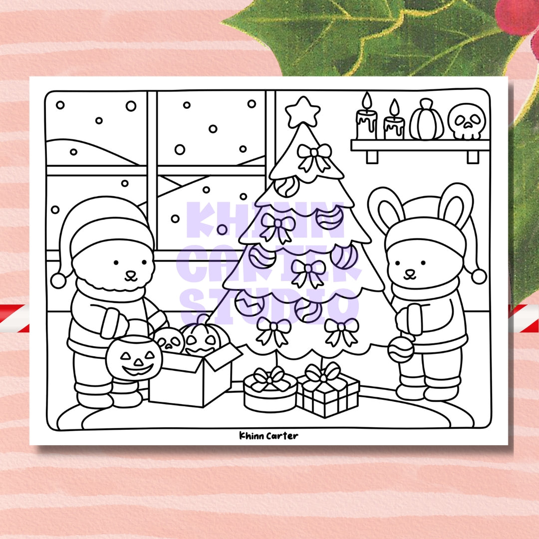 Digital Download • "Pumpkins to Peppermints" Coloring Pages