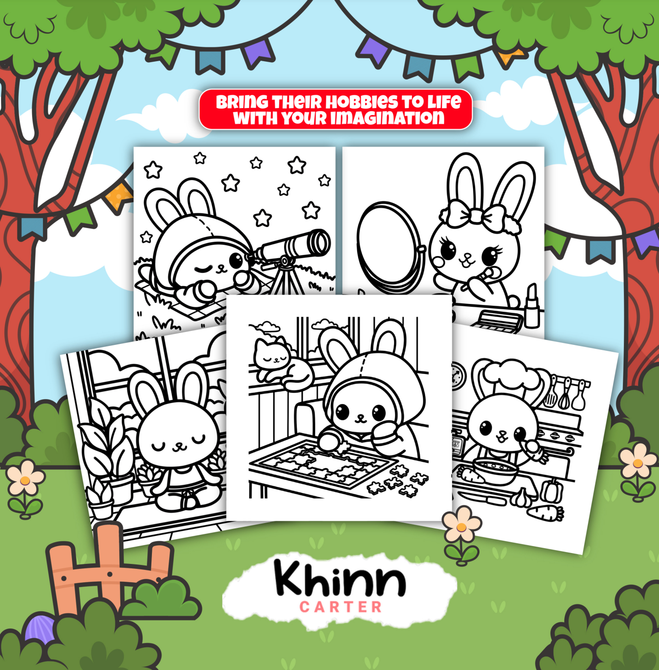 Little Buddie Bunnies: Hoppy Hobbies • Coloring Book